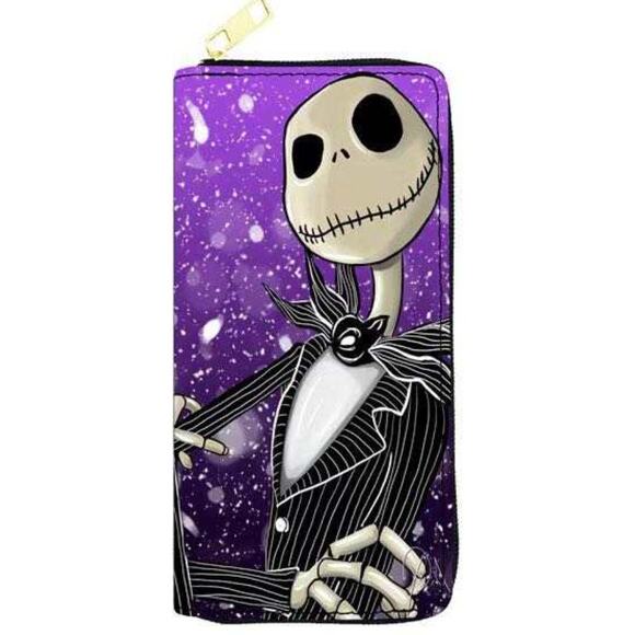 Nightmare Before Christmas Billfold Zippered Wallet Skellington (41) - Picture 1 of 2